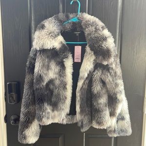 Faux fur cardigan